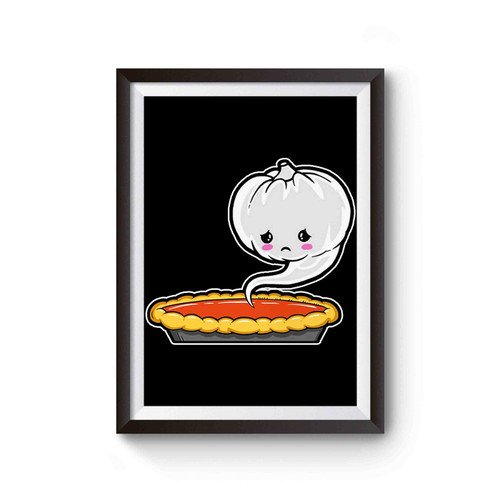Cute Pumpkin Pie Pumpkin Ghost Halloween Poster
