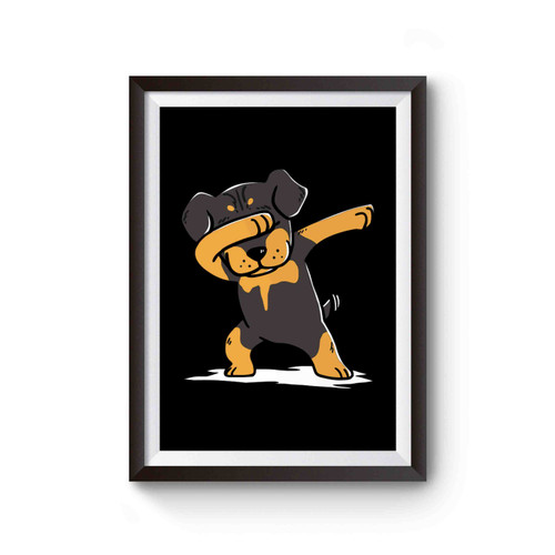 Cute Rottweiler Dog Dabbing Poster