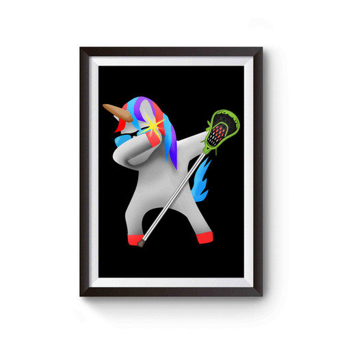 Dabbing Unicorn Funny Lacrosse Poster