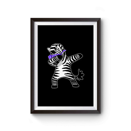 Dabbing Zebra Funny Poster