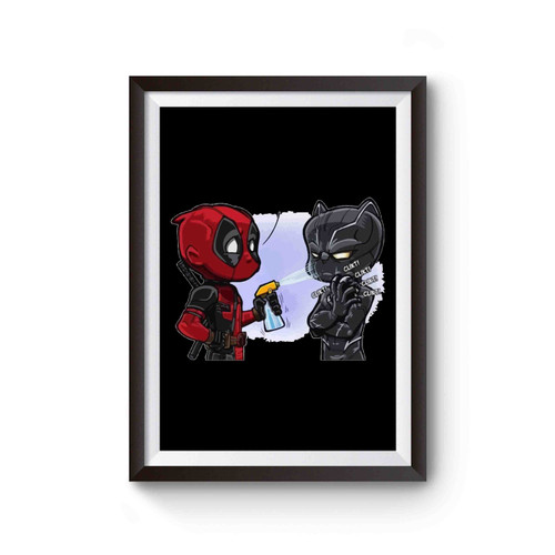 Deadpool Black Panther Chibi Marvel Superhero Poster