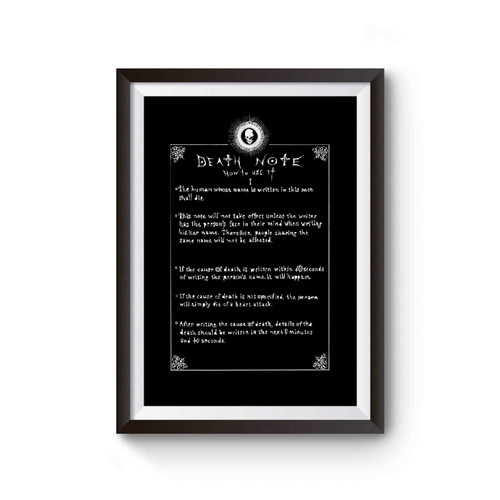 Death Note How To Use Anime Manga Poster