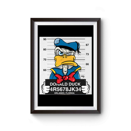 Disney Donald Duck Mugshot Cartoon Character Funny Poster