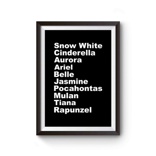 Disney Princess Names Shirt Poster