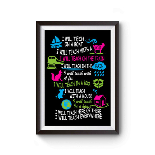 Dr Seuss Parody I Will Teach On Boat Poster