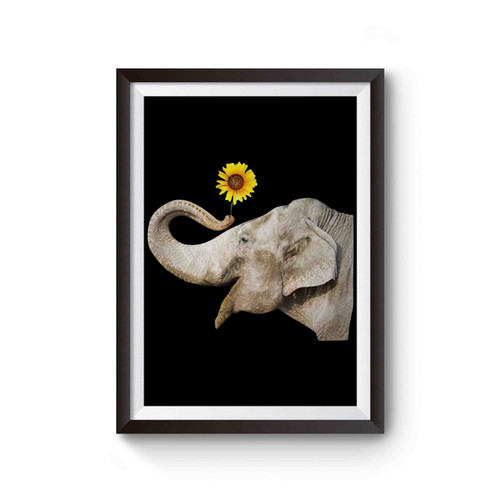 Elephant & Sunflower Print Poster