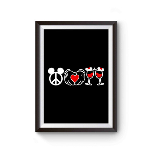 Epcot Food And Wine Festival Mickey Peace Love Wine Mickey Mouse Disney Inspired Disney Vacation Disneyland Poster
