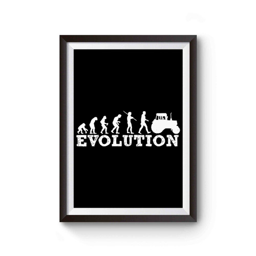 Evolution Tractor Farm Farmer Farming Poster