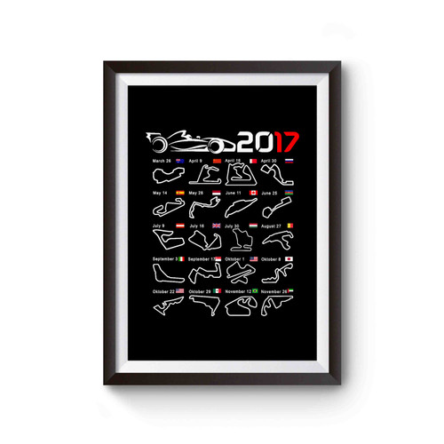 F1 2017 Calendar All Circuits Poster