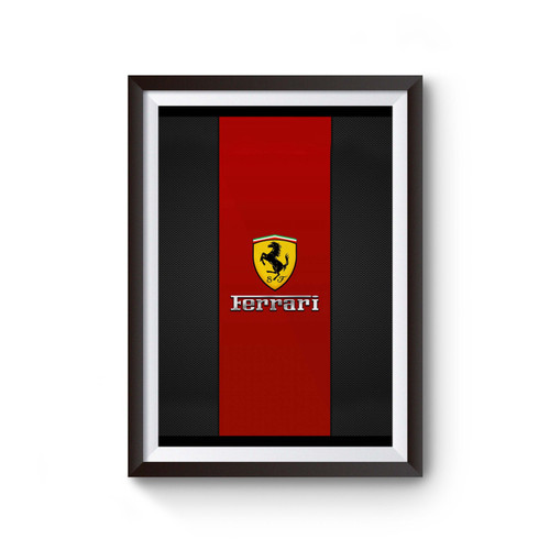Ferrari Logo Red Design Poster