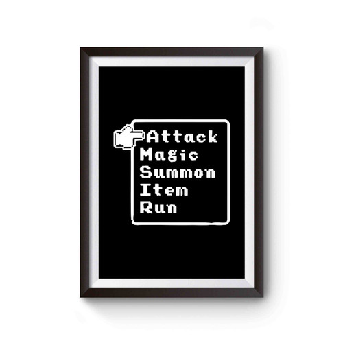 Final Fantasy Battle Menu Retro Poster