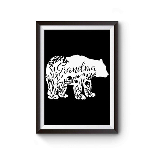 Floral Grandma Bear Poster