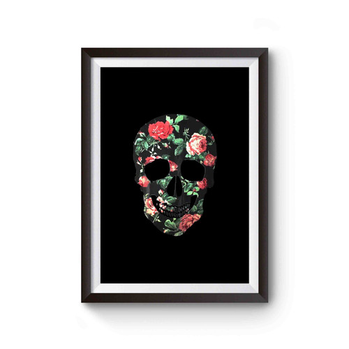 Floral Rose Skull Hipster Tumblr Dope Poster