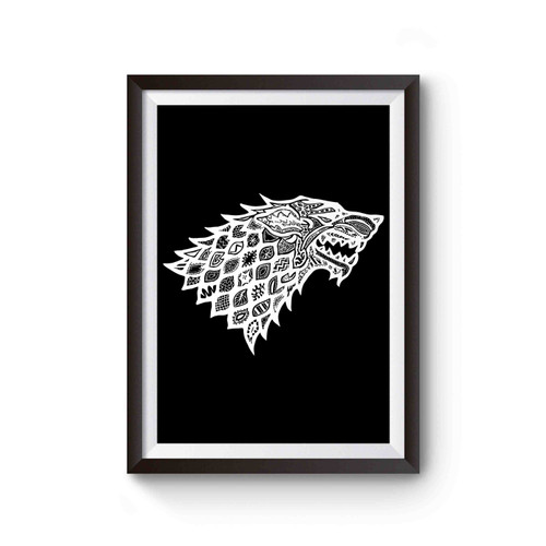 Floral Wolf Game Of Thrones Poster