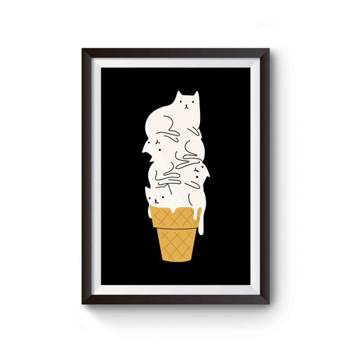 Funny Meowlting Ice Cat Poster