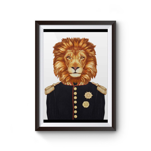 General Lion With Military Uniform And Mad Medals Poster