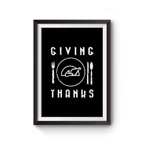 Giving Thanks Thanksgiving Give Thanks Thanksgiving Hipster Holiday Poster