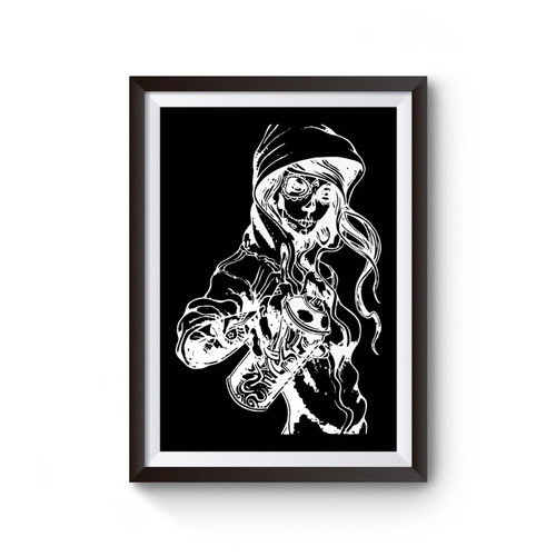 Graffiti Tag Skeleton Ghetto Poster