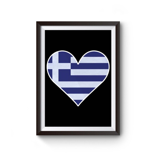 Greek Flag Heart Poster