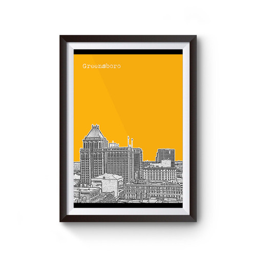 Greensboro North Carolina Skyline Poster