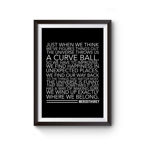 Grey's Anatomy Meredith Grey Curve Ball Quote Poster