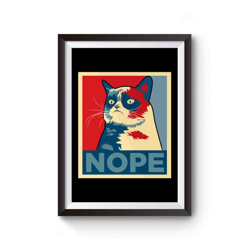 Grumpy Cat Nope Retro Cool Funny Poster