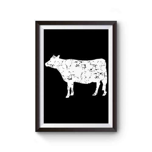 Grunge Cow Farm Life Poster