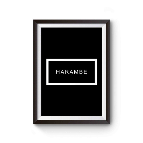 Harambe Minimal In Frame Line Poster