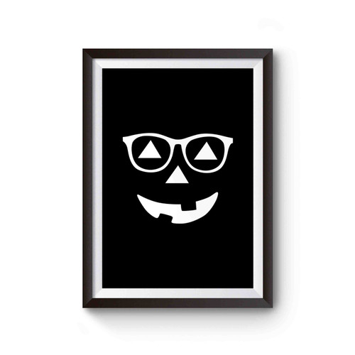 Hipster Pumpkin Halloween Jack O Lantern Face With Sunglasses Poster