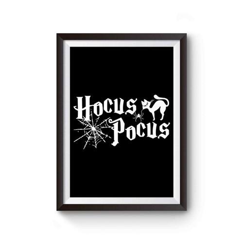 Hocus Pocus Happy Halloween Spider Cat Funny Poster