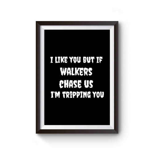 I Like You But If Walkers Chase Us I'm Tripping You Sarcastic Zombies The Walking Dead Rick Grimes Daryl Dixon Zombie Poster