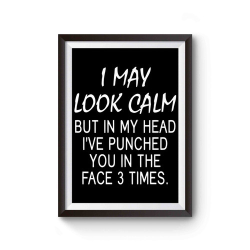I May Look Calm But In My Head I've Punched You In The Face 3 Times Poster