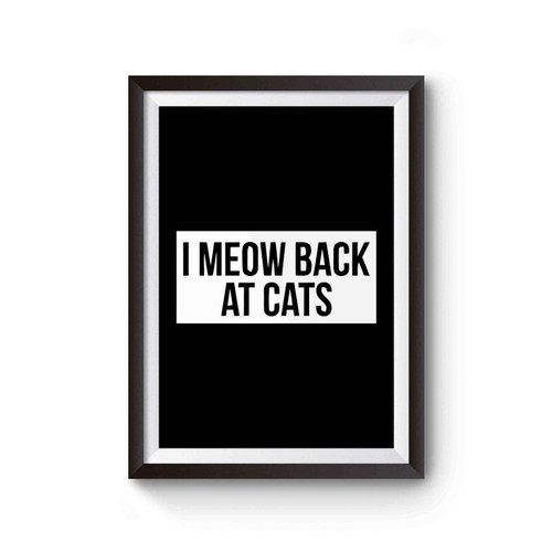 I Meow Back At Cats Crazy Cat Lady Kitten Cat Lover Poster