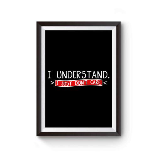 I Understand I Just Don't Care Poster