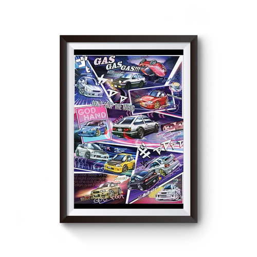 Initial D Manga Styled Car Poster