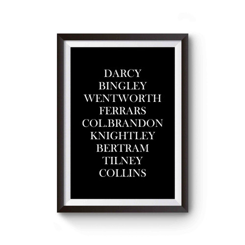 Jane's Jane Austen Pride And Prejudice Sense And Sensibility Northanger Abbey Emma Poster