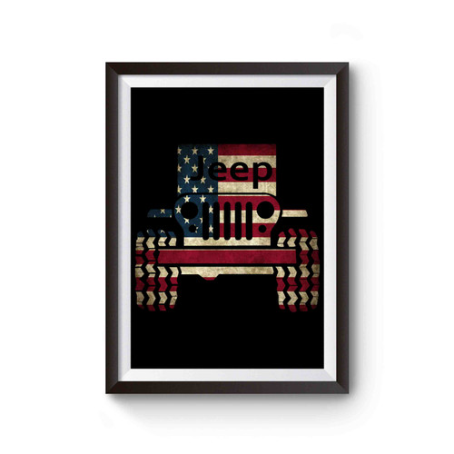 Jeep Us Flag Logo King Off Road Dirt Track Racing Poster