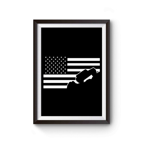 Jeep Wrangler Usa American Flag Inspired Poster