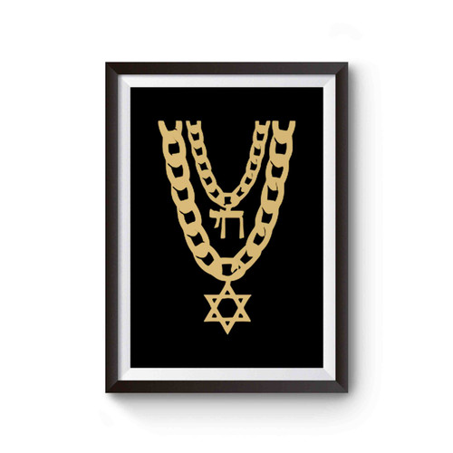 Jewish Chai Bling Chain Hanukkah Festival Of Lights Jewish Holiday Poster