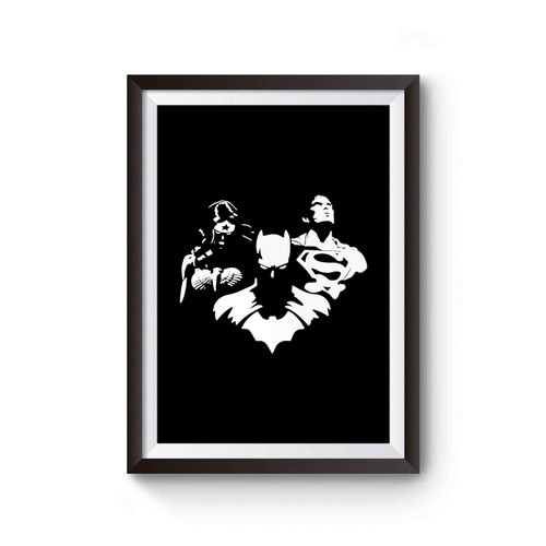 Justice League Batman Superman Wonder Woman Silhouette Poster