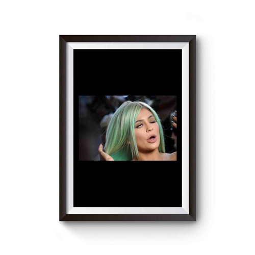 Kylie Jenner Funny Face Green Hair Poster