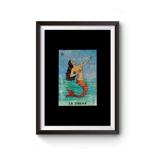 La Sirena Mexican Loteria Bingo Card Poster