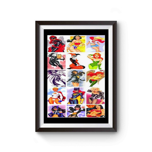 Ladies Of Dc Comics Huntress Wonder Woman Supergirl Catwoman Harley Quinn Poster