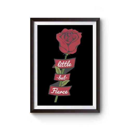 Little But Fierce Rose Vintage Feminist Poster