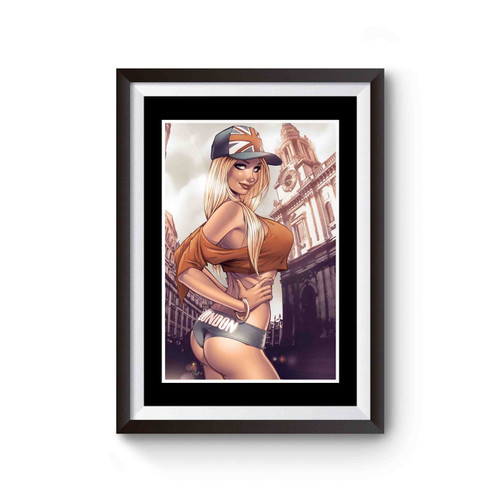 London Girl Sexy With Hat Fashion Poster