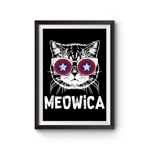 Meowica America Patriotic Cat Poster