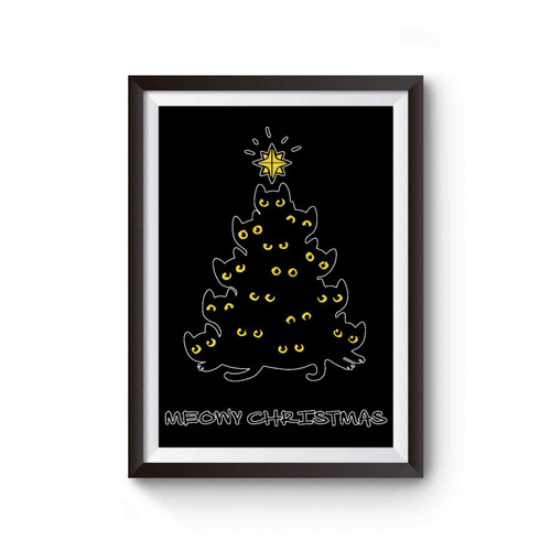 Meowy Christmas Tree Poster