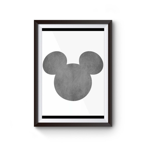 Mickey Mouse Head Black Chalk Color Poster