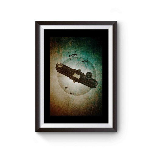 Millennium Falcon Escaping Death Star Poster Millennium Falcon Escaping Death Star Poster