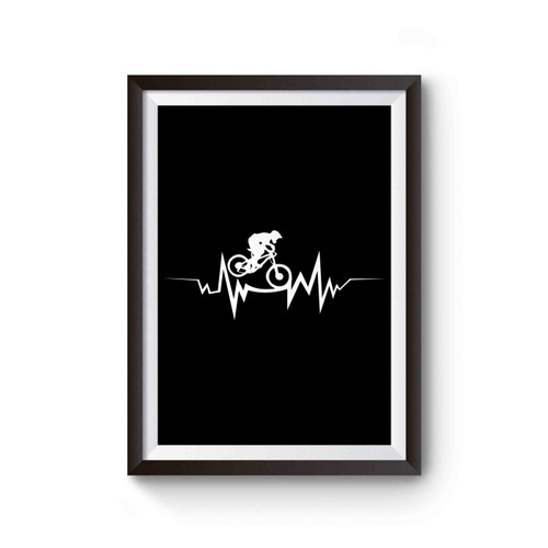 Mountain Biking Heartbeat Poster
